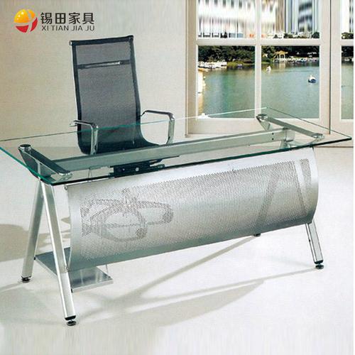 錫田家具 鋼木鋼化玻璃簡(jiǎn)約現(xiàn)代 xt-blqt-009辦公桌